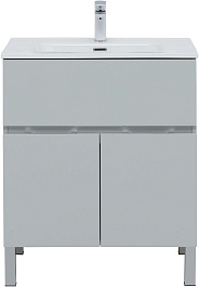 Aquanet Мебель для ванной Алвита New 70 1 ящик 2 дверцы серая матовая – фотография-6